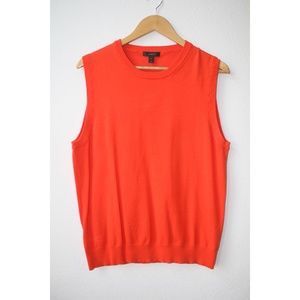 J.Crew Jackie Cotton Sleeveless Shell Knit Top Shirt, Orange, Size XL